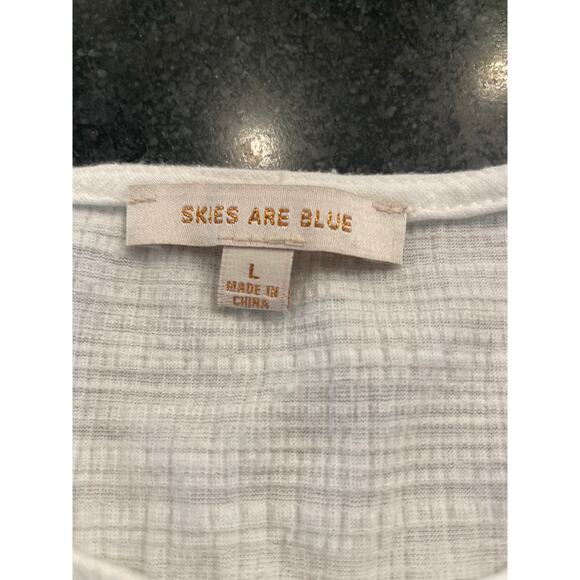 Skies are Blue sleeveless navy and white stripe tank top LG - Picture 3 of 7